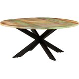  Blagovaonski stol okrugli 175 x 75 cm masivno obnovljeno drvo | shoptok.hr