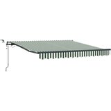 vidaXL Avtomatska retraktibilna tenda z LED zeleno in belo 350x250 cm, (22150245) Cene