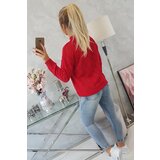 Kesi Sweater high neck with diamond pattern red | shoptok.hr