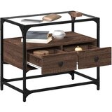 vidaXL TV ormarić sa staklenom površinom boja hrasta 60x35x51 cm drvo | shoptok.hr