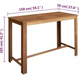  7-dijelni set barskih stolaca i stola od masivnog bagremovog drva | shoptok.hr