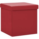 Furnova Zložljiv stolček s prostorom za shranjevanje vinsko rdeč PVC, (22056009) | Shoptok.si