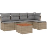  6-dijelni set vrtnih sofa s jastucima bež od poliratana | shoptok.hr