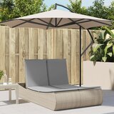 Maison Chic Dvojni Ležalnik - Sončna ležalnik z blazinami bež poli ratan, (22043421) | Shoptok.si
