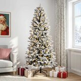  Umjetno božićno drvce s nogom 120 cm 150 LED lampica - Bijela 120 cm s LED svjetlima | shoptok.hr