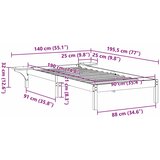  Krevetna konstrukcija Vosak smeđa 90 x 190 cm | shoptok.hr