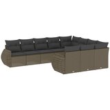  10-dijelni set vrtnih sofa poliratan s jastucima svijetlosivi | shoptok.hr