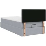 vidaXL Otomanska postelja z vzmetnico siv 90x200 cm blago | Shoptok.si