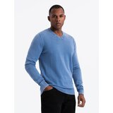 Ombre Men's wash sweater with v-neck - blue | shoptok.hr