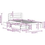 vidaXL Posteljni okvir brez vzmetnice bel 90x200 cm trdna borovina | Shoptok.si