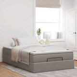 Otomanski okvir kreveta s madraca smeđesivi 120x200cm tkanine | Eponuda.com