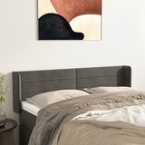  Uzglavlje s ušima tamnosivo 147x16x78/88 cm baršunasto | shoptok.hr