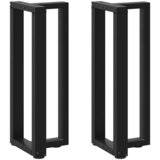 Maison Chic konzolna miza - miza ob steni noge T-oblika 2 kosa črna 38x25x(72-73) cm jeklo, (21785971) | Shoptok.si