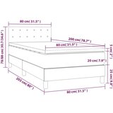  Krevet box spring s madracem LED smeđesivi 80 x 200 cm tkanina | shoptok.hr