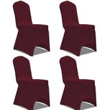 vidaXL Raztegljiva Prevleka za Stol 4 kosi Bordo Cene