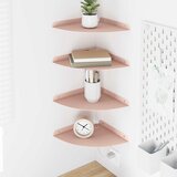  Lebdeća polica s policom 4 pcs Ružičasta 24 x 24 x 2 cm | shoptok.hr
