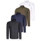 Dewberry QUAD SET G725 MENS SHIRT-BLACK-WHITE-NAVY BLUE-GREEN Cene