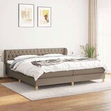  Box spring postelja z vzmetnico taupe 200x200 cm blago, (20999325) | Shoptok.si