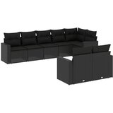 Maison Chic Seti vrtnega pohištva - Vrtna garnitura - Vrtni pohištvo set 8-delna z blazinami črn poli ratan, (21799354) | Shoptok.si