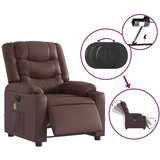 vidaXL Električni masažni naslanjač rjavo umetno usnje | Shoptok.si