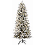  Umjetno božićno drvce s nogom 210 cm 300 LED lampica - Bijela 210 cm s LED svjetlima | shoptok.hr