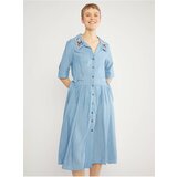 Blutsgeschwister Light blue Ladies Shirt Dress - Women Cene