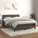 Maison Chic Box spring postelja - Vzmetna postelja z vzmetnico temno siva 140x200 cm žamet SL22553, (21890489) | Shoptok.si