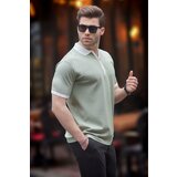 Madmext Green Zipper Detailed Polo Collar Men's T-Shirt 6880 cene