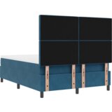  Krevet s kutijom s madracem i klupicom Tamno plavi 140x200 cm Baršun | shoptok.hr