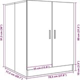 vidaXL omara za pralni stroj iz starega lesa 70,5x71,5x91,5 cm | Shoptok.si