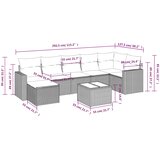  8-dijelni set vrtnih sofa od poliratana s jastucima crni | shoptok.hr