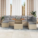 9 dijelni vrtni kauč set s jastučićima Bež poli ratan akacija | shoptok.hr