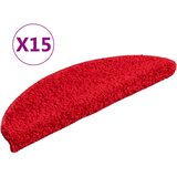  Prostirke za stepenice 15 kom 56x17x3 cm crvene poluokrugle | shoptok.hr