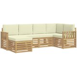 Set vanjskih sofa 6 pcs Bijela i krem Poliester | Eponuda.com