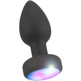 Anos - svetleča, vibracijska analna igračka (črna) | Shoptok.si