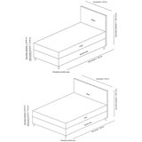 Kalune Design Okvir kreveta Vitalia, 160x110x200 cm, antracit boja | Eponuda.ba