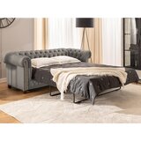 Ropez Siva baršunasti sklopiva sofa 203 cm York Blik – | shoptok.hr
