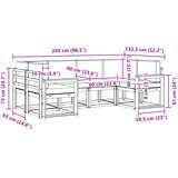  Set vanjskih sofa 6 kom. Prirodna i krem Smeđa 245 x 132,5 x 73 cm | shoptok.hr