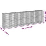  Gabionska košara s poklopcem 700x100x200 cm pocinčano željezo | shoptok.hr