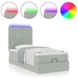 vidaXL Otomanski posteljni okvir z vzmetnicami siv 90x200cm žamet, (21611484) | Shoptok.si