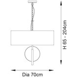  Endon 95223 - Luster na lancu 5xE27/10W/230V, prečnik 70 cm, plava/siva | Eponuda.com