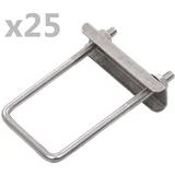 vidaXL u-spojnik za stupove ograde 60 x 40 mm 25 setova