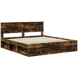  Konstrukcija postelje z vzglavjem Dimljeni oreh 200 x 200 cm, (5000121038) | Shoptok.si