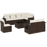  9-dijelni set vrtnih sofa s jastucima poliratan smeđi | shoptok.hr