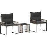  Set vanjskog namještaja 7 pcs Siva i tamno siva poliratan | shoptok.hr