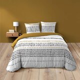 Douceur d intérieur Gorčično rumena/bela bombažna posteljnina za zakonsko posteljo/podaljšana 240x220 cm Chicago – | Shoptok.si