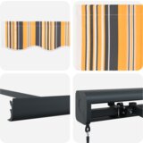 vidaXL Ročna zložljiva tenda Večbarvna črta 500x300 cm | Shoptok.si