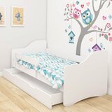 ACMA Dječji krevet III bez motiva, bočna bijela + ladica 180x80 cm | shoptok.hr