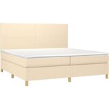  Box spring s madracem LED krem 200x200 cm od tkanine | shoptok.hr