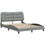  Posteljni okvir z LED lučkami svetlo siv 140x200 cm tkanina | Shoptok.si
